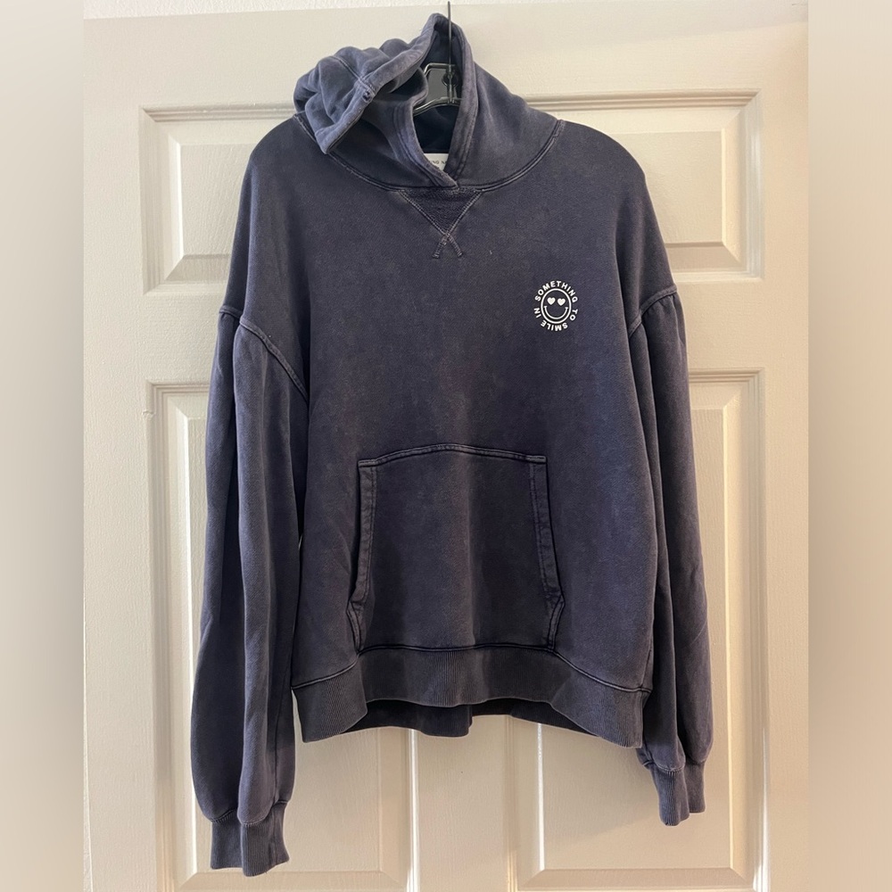 Something Navy Hooded Sweatshirt and Sweatpants Set Size Med Top and Small Pants